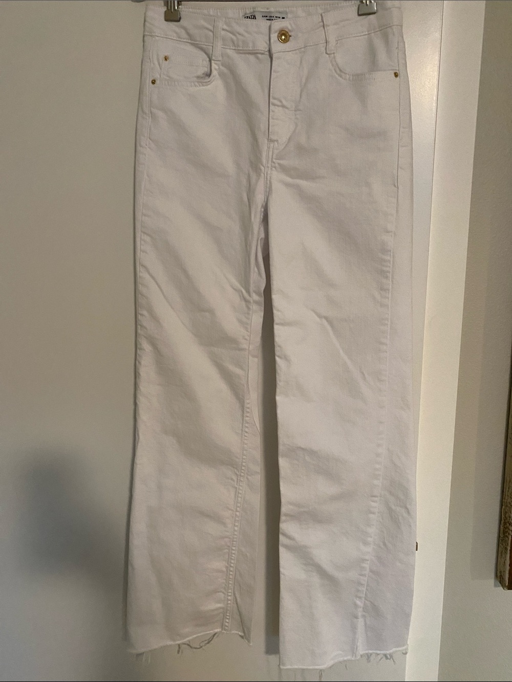 Zara Flared Wide-Leg Stretch High Waist Jeans Like New 4 Mango Bloggers